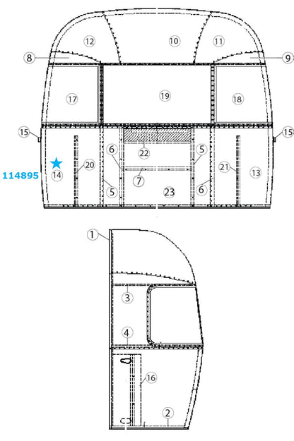 Airstream Rear Bottom Roadside/ Front Bottom Curbside Segment #29 - 114895