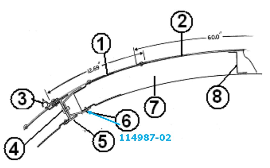 Airstream Extrusion Roof Corner - 114987-02