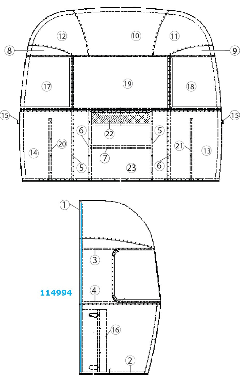 Airstream Weldment Zero Bow for Narrow Body  - 114994