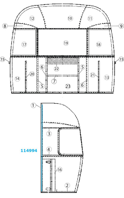 Airstream Weldment Zero Bow for Narrow Body  - 114994