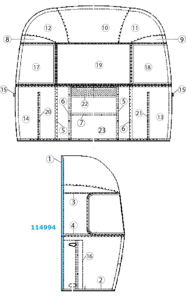 Airstream Weldment Zero Bow for Narrow Body  - 114994