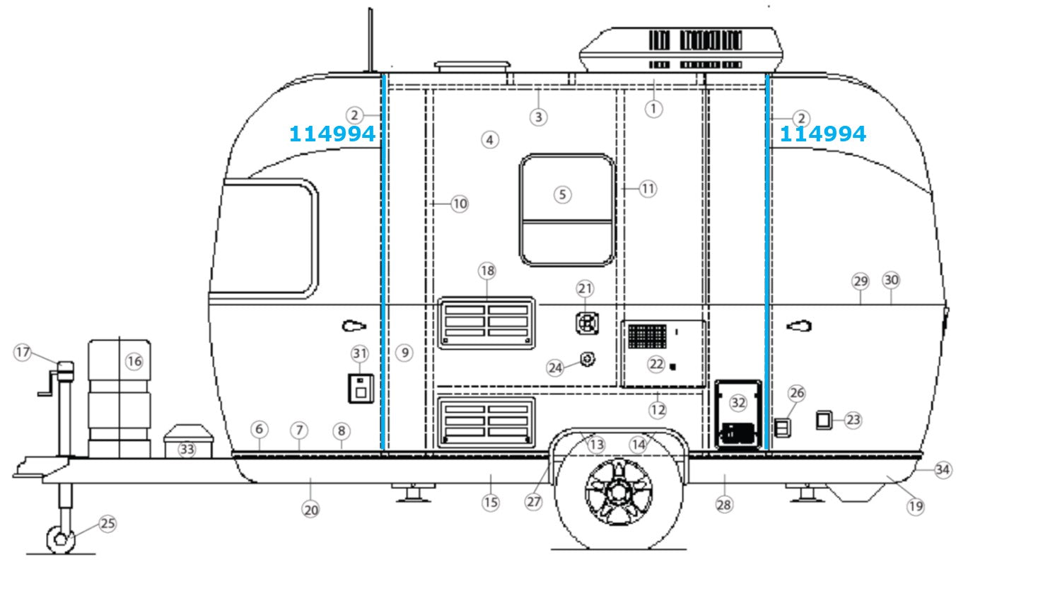 Airstream Weldment Zero Bow for Narrow Body  - 114994