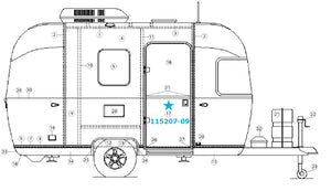 Main Door for Airstream Sport 16' Lefthand Hinge - 115207-09