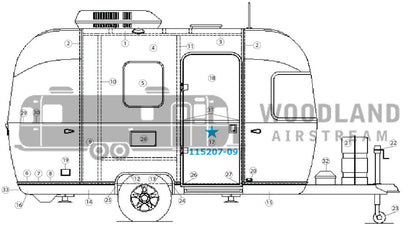 Main Door for Airstream Sport 16' Lefthand Hinge - 115207-09