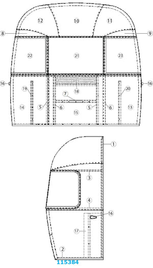Bow Floor Extrusion for Airstream Sport 22' Only - 115384