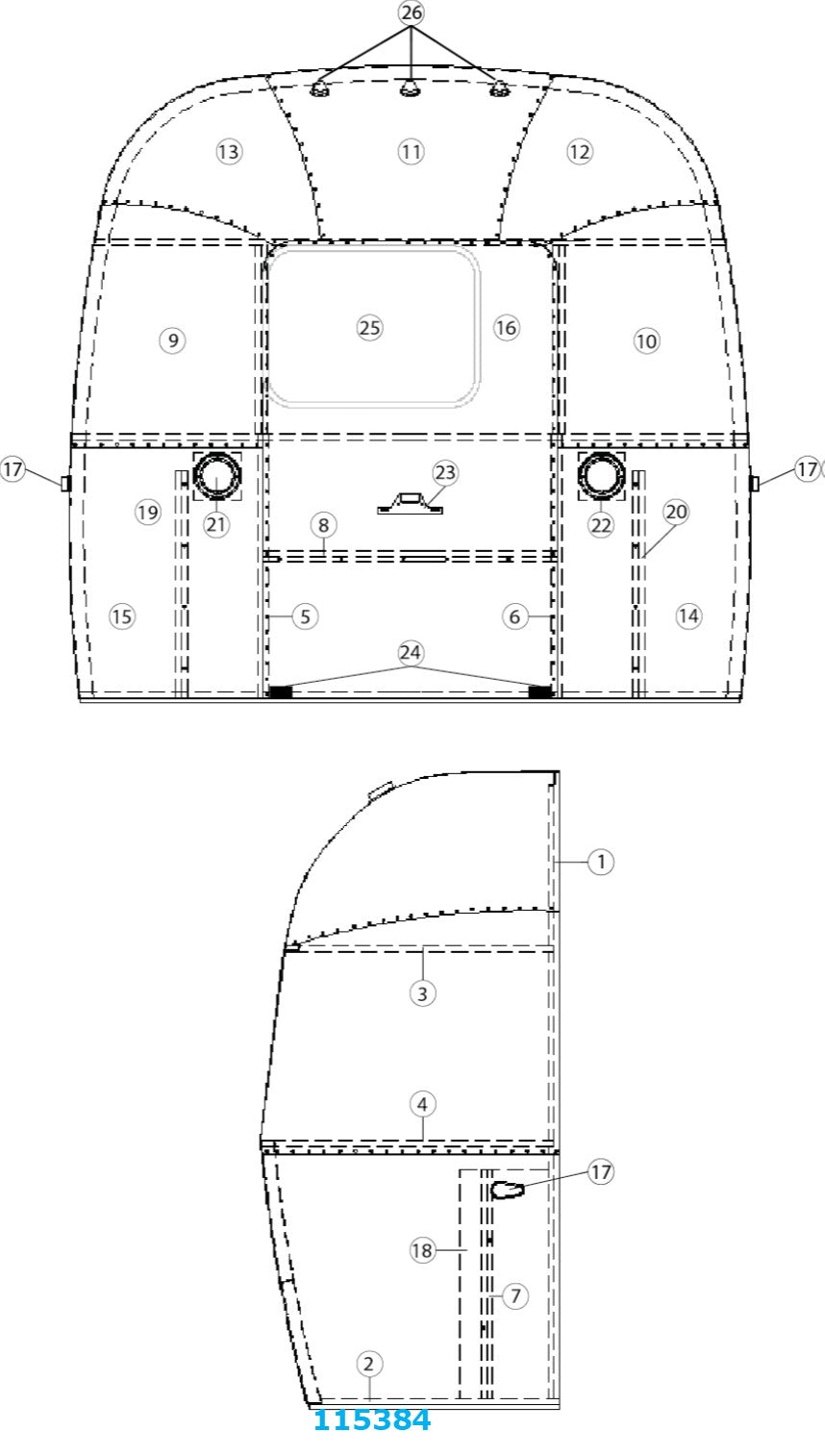 Bow Floor Extrusion for Airstream Sport 22' Only - 115384