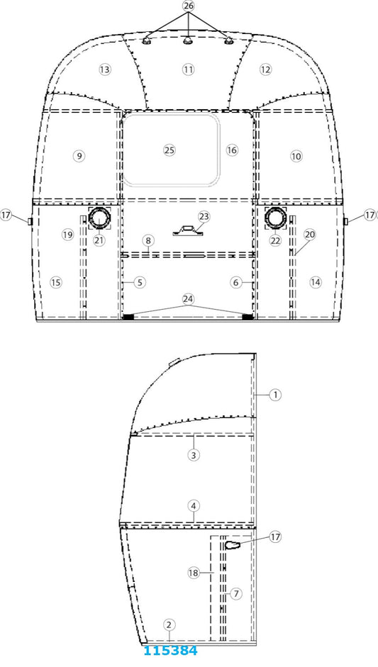 Bow Floor Extrusion for Airstream Sport 22' Only - 115384