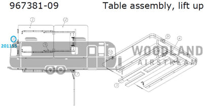 Airstream Plastic Sliding Table Guide for Table Assembly 967381-09, Lift Up - 201155