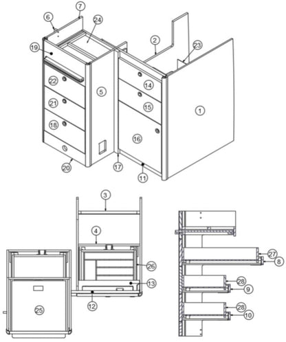 Airstream Grass Hinge for Curved Doors - 381607-15