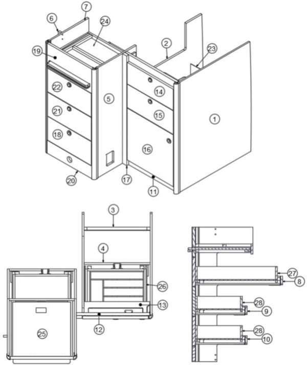 Airstream Grass Hinge for Curved Doors - 381607-15