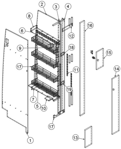 Airstream Grass Hinge for Curved Doors - 381607-15