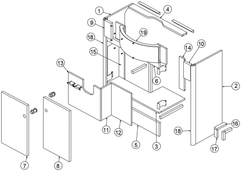 Airstream Grass Hinge for Curved Doors - 381607-15