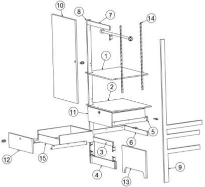 Airstream Grass Hinge for Curved Doors - 381607-15