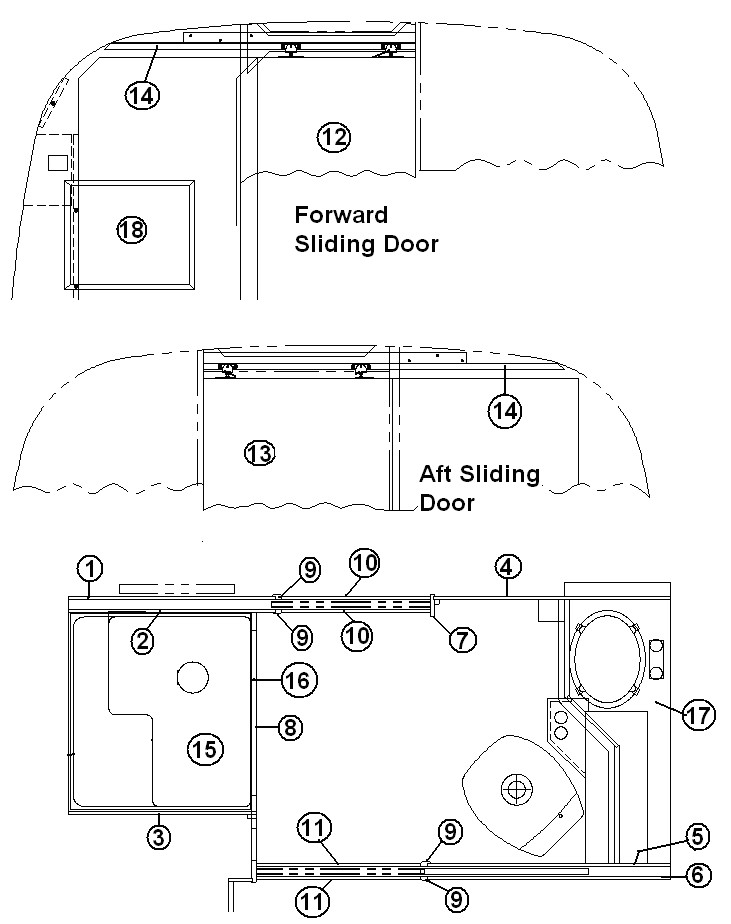 Airstream 2-Piece Fiberglass Shower Stall - 203081-02