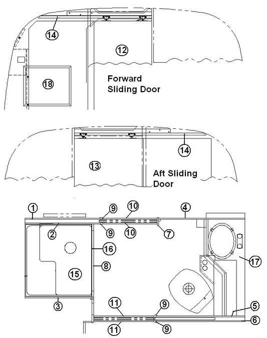 Airstream 2-Piece Fiberglass Shower Stall - 203081-02