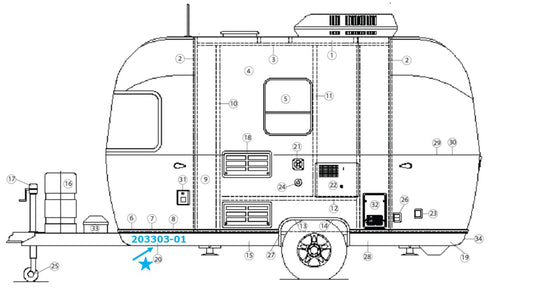 Banana Wrap, Black Roadside Front for Airstream Bambi Sport 16' and 22' - 203303-01