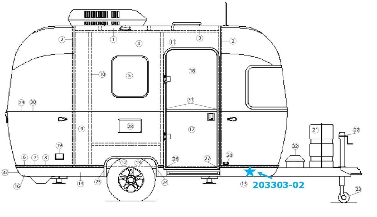 Banana Wrap, Black Curbside Front for Airstream Bambi Sport 16' and 22' - 203303-02