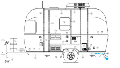 Banana Wrap, Black Roadside Rear for Airstream Bambi Sport 16' and 22' - 203303-03