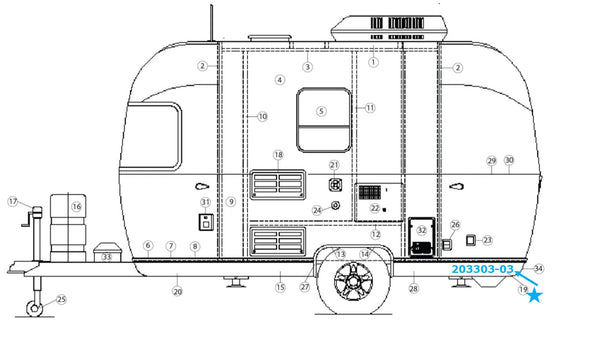 Banana Wrap, Black Roadside Rear for Airstream Bambi Sport 16' and 22' - 203303-03