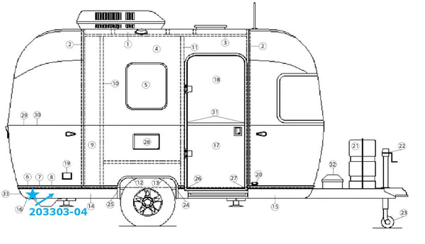 Banana Wrap, Black Curbside Rear for Airstream Bambi Sport 16' and 22' - 203303-04