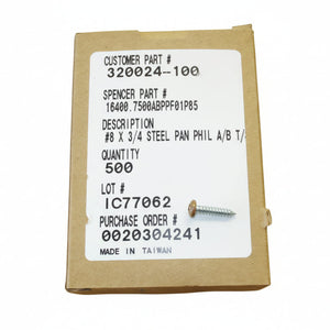 Airstream 8 x 3/4" Type A Phillips Head Screw BH, Brown / Box of 500 - 320024-100