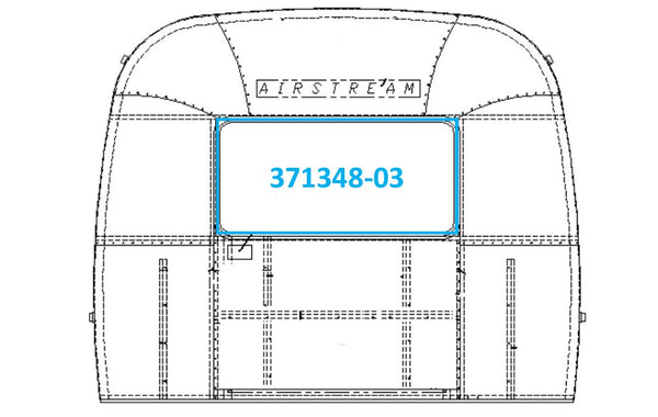 Airstream Front Window Complete Assembly with Silver Handles - 371348-03