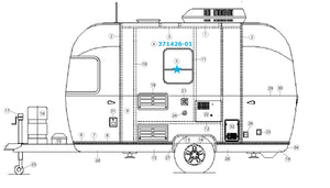 Airstream Sport or Safari 8" Vented Silver Frame Window for Roadside - 371426-01