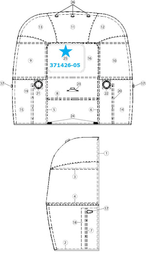 Airstream Rear Window for Airstream Sport 22' or Airstream Safari - 371426-05