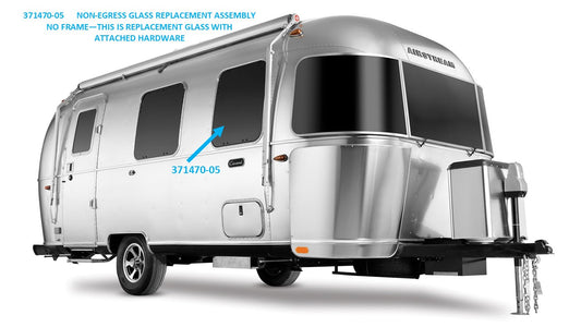 Airstream 26" Tall Side Window Glass Assembly Curved, Non-Egress* - 371470-05