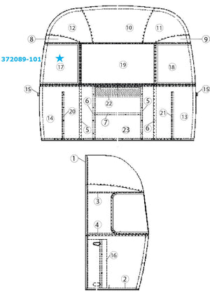 Airstream Window Corner Wrap, Front Curbside / Roadside Rear - 372089-101