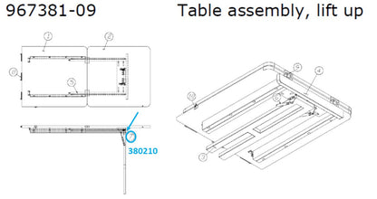 Airstream Plain Steel Hinge for Table Assembly 967381-09, Lift Up - 380210