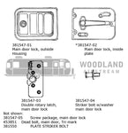 Airstream Inside Plate with Lift Handle for Main Door Lock with Deadbolt, Left Hand - 381547-02