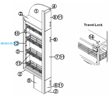 Airstream 1.5" W x 45" H Pantry Rack, White - 381551-01