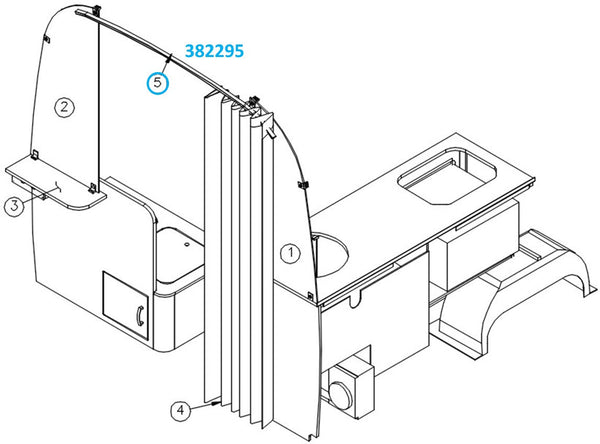 Airstream Plastic Straight Panel Track, Gray - 382295