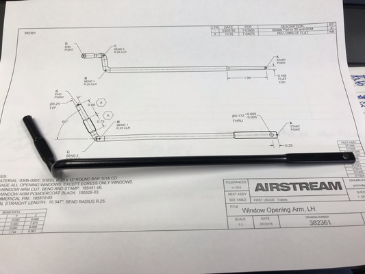 Airstream Window Support Arm, Left Hand 382361