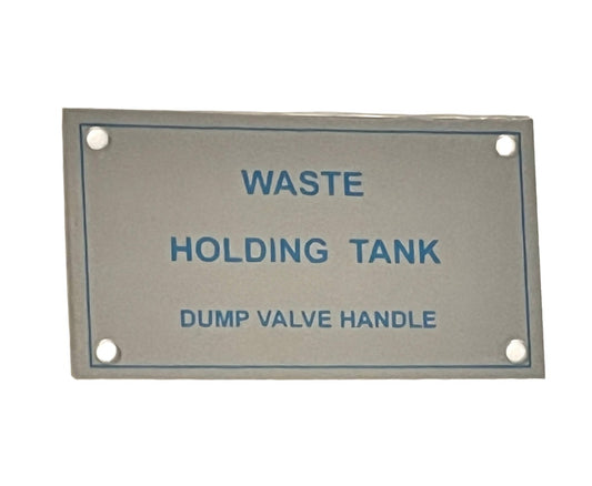 Airstream Main 'Waste' Holding Tank Dump Valve Handle Tag - 385099
