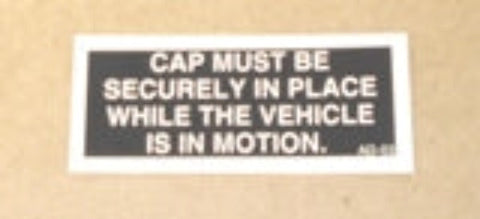 Airstream Drain Cap Must Be In Place Sticker - 385943