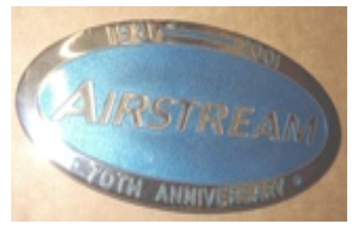 Airstream 70th Anniversary 4-3/8"Medallion Badge, Blue - 386067-02