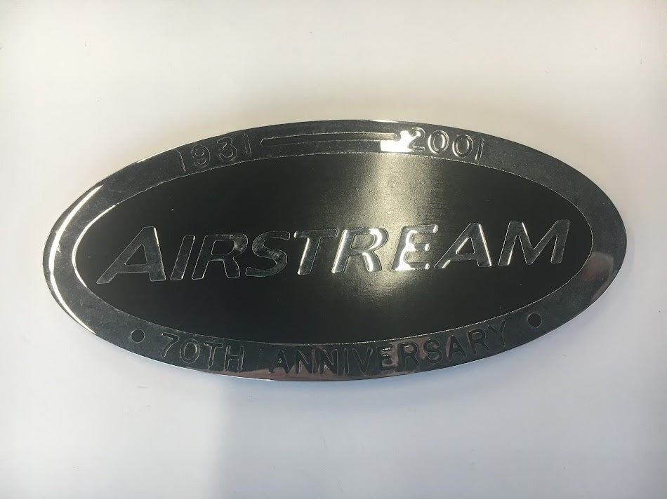 Airstream 70th Anniversary 4-3/8"Medallion Badge, Black* - 386067-03