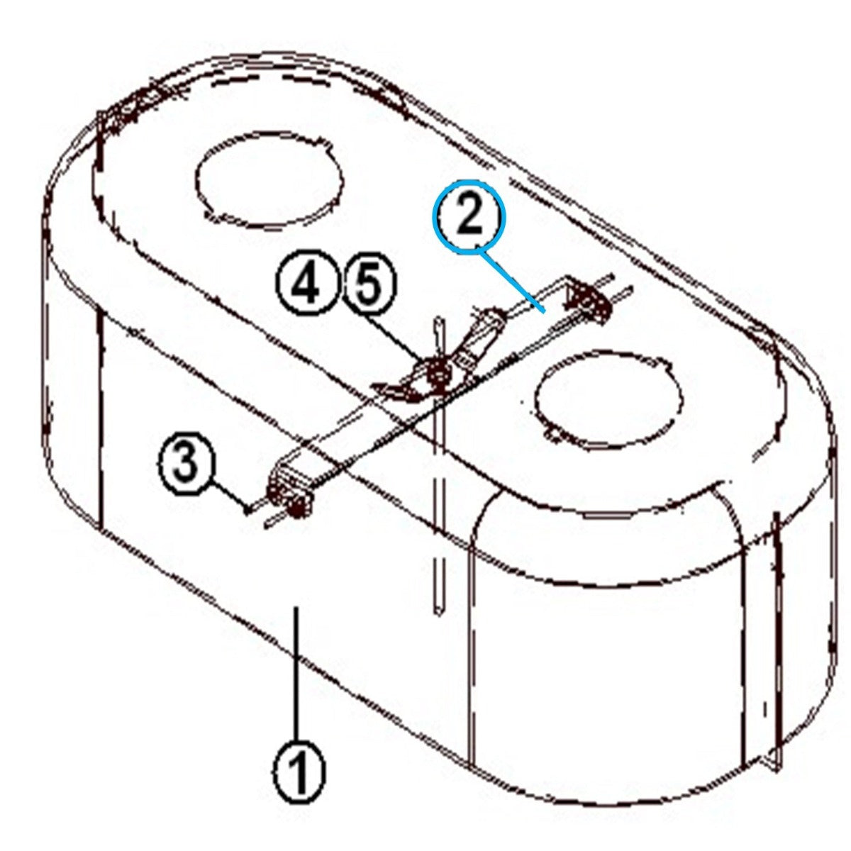 Airstream LP Tank Cover Upper Mounting Bracket - 454645