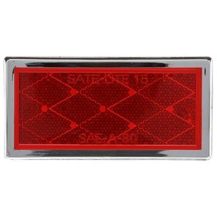 Airstream Stick-On Reflector with Chrome Housing, Red - 510446