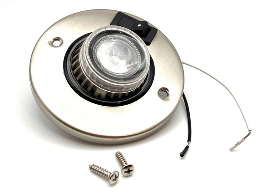 Airstream 12V LED Eyeball Light with Switch, Satin Nickel - 513200