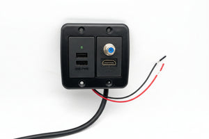 Airstream 5 Amp USB HDMI Coaxial Charger Port, Black - 513355