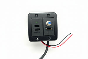 Airstream 5 Amp USB HDMI Coaxial Charger Port, Black - 513355