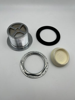 Airstream Chrome Tub Strainer with White Rubber Stopper - 600594