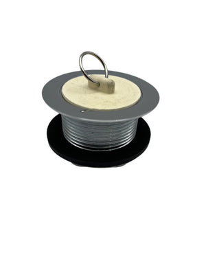 Airstream Chrome Tub Strainer with White Rubber Stopper - 600594