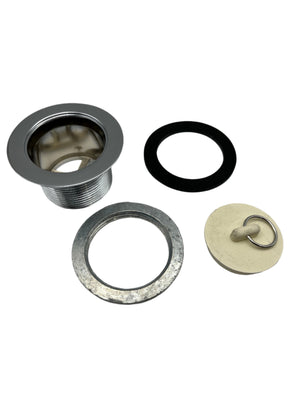 Airstream Chrome Tub Strainer with White Rubber Stopper - 600594