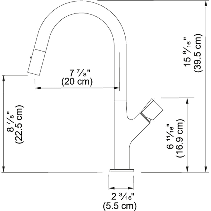 Airstream Single Hole Galley Faucet with Pull Out Sprayer - 602703