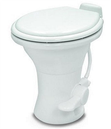Airstream High Profile Foot Flush Toilet with Sprayer by Dometic, White - 690621-BOX