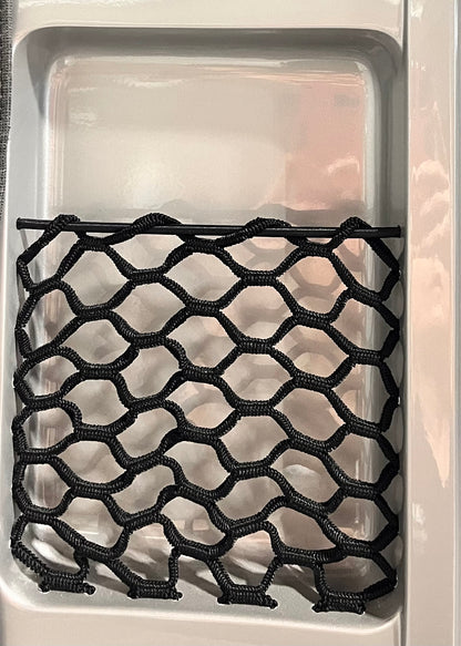 Airstream Basecamp Rear Door 7.5” x 7” Stretch Net with Bungee & Brass Clips - 704276-02